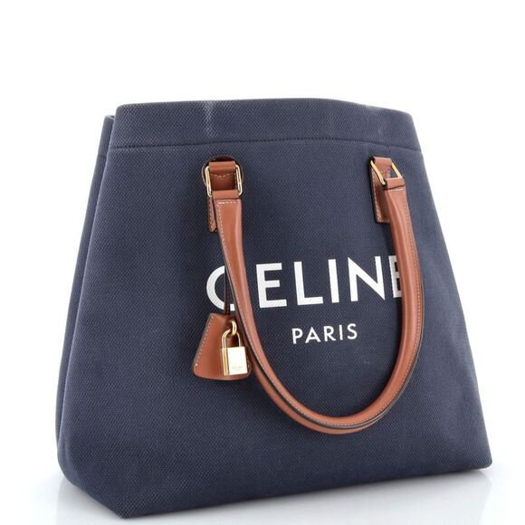 Celine Horizontal Cabas Tote Canvas with Leather Small Blue - Picture 2 of 8